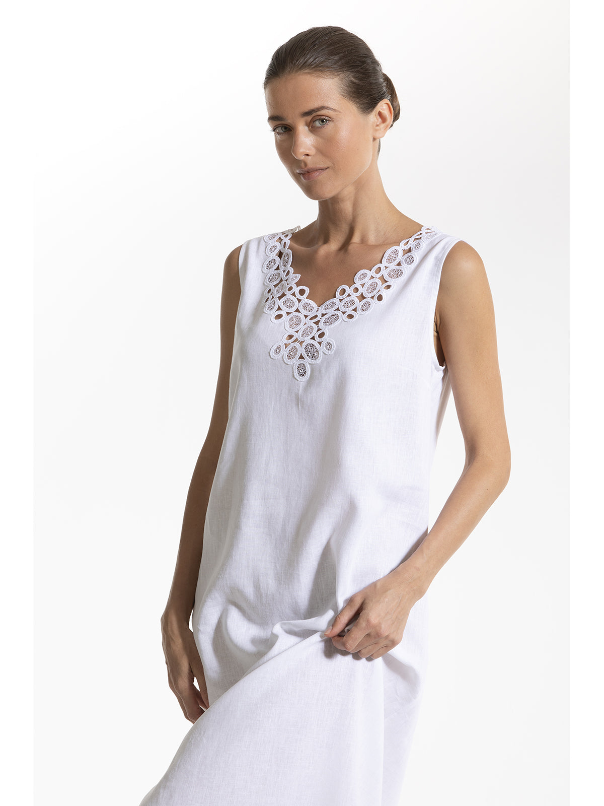 Abito donna lungo in fresco lino e bamboo