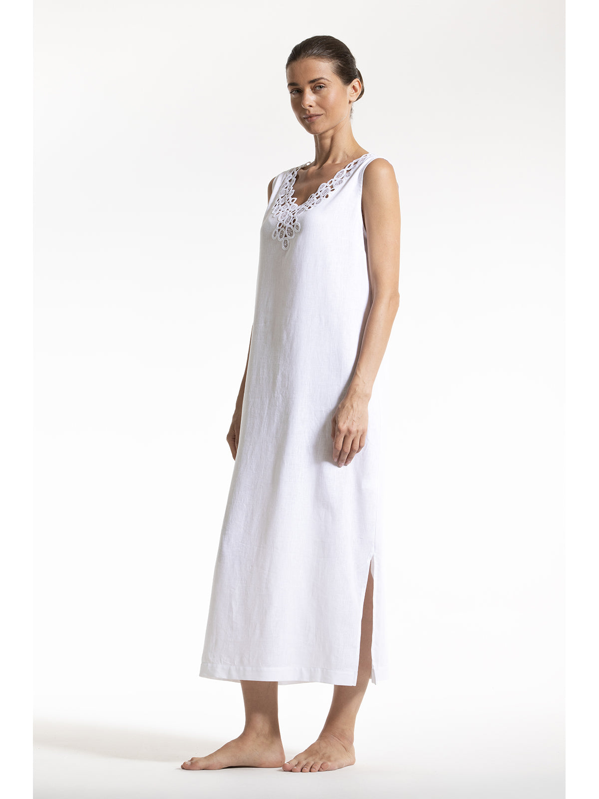 Abito donna lungo in fresco lino e bamboo