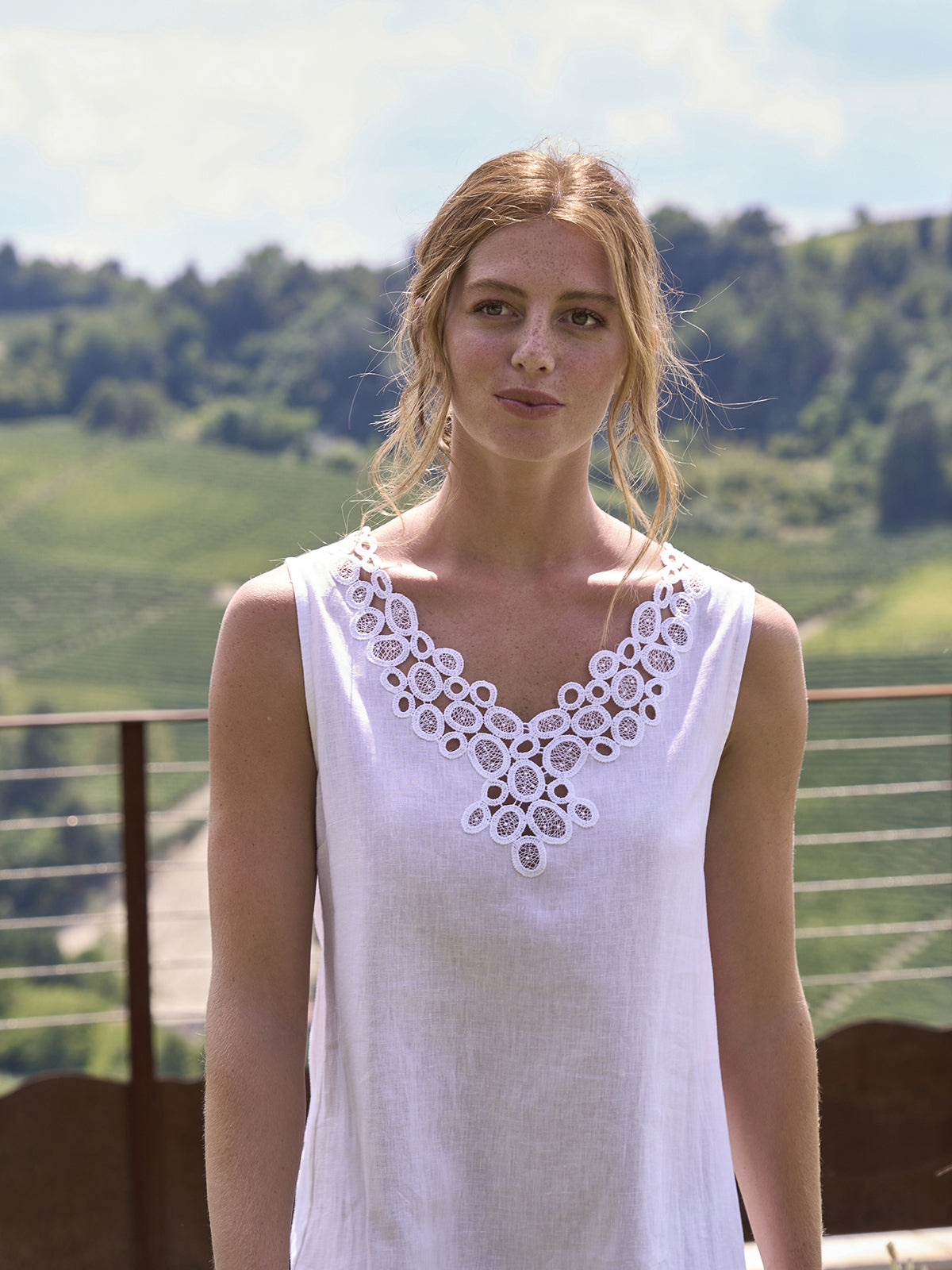 Abito donna lungo in fresco lino e bamboo