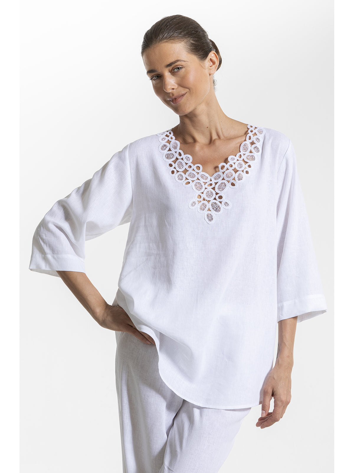 Abito donna lungo in fresco lino e bamboo