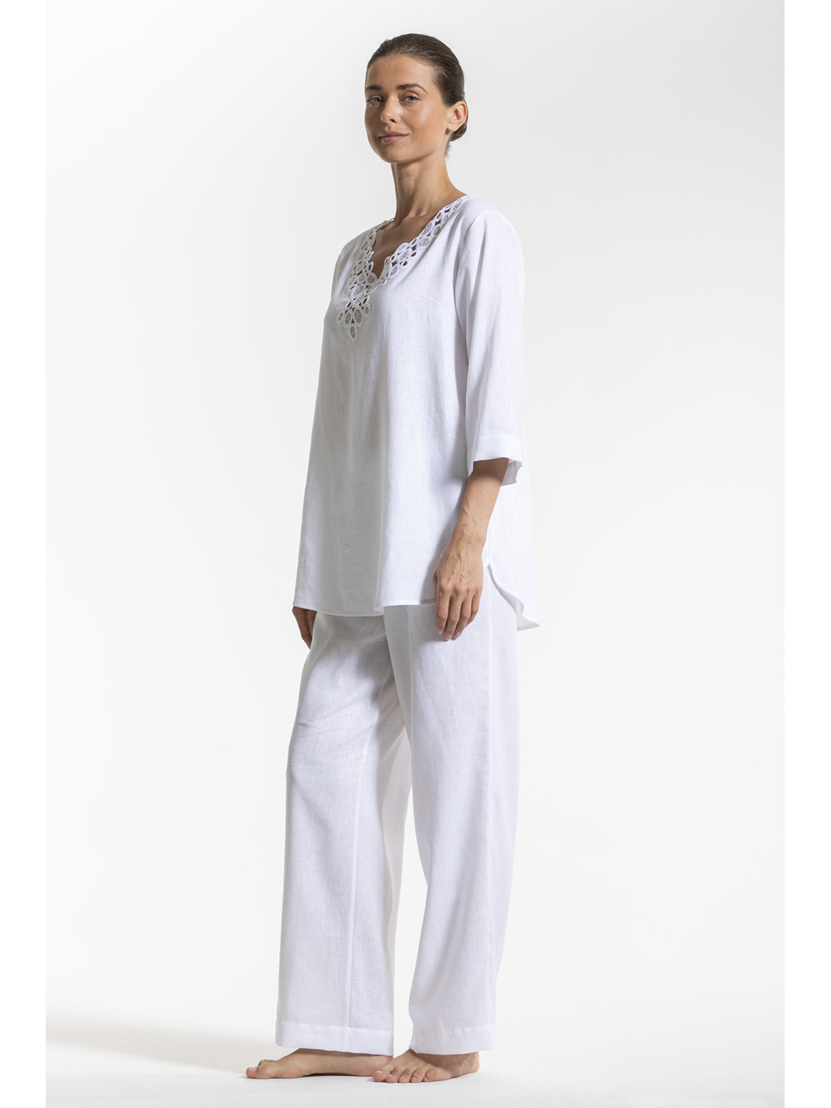 Abito donna lungo in fresco lino e bamboo