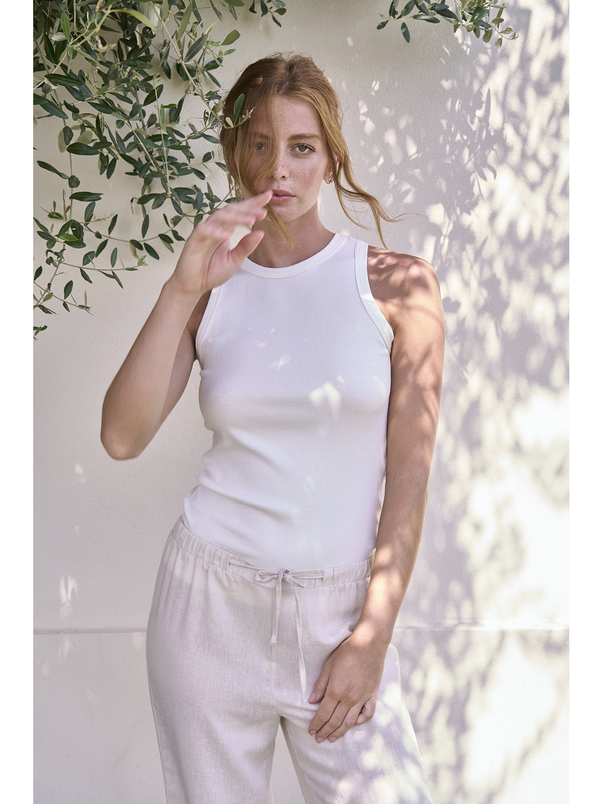 Fresca canotta in costina di cotone e bamboo