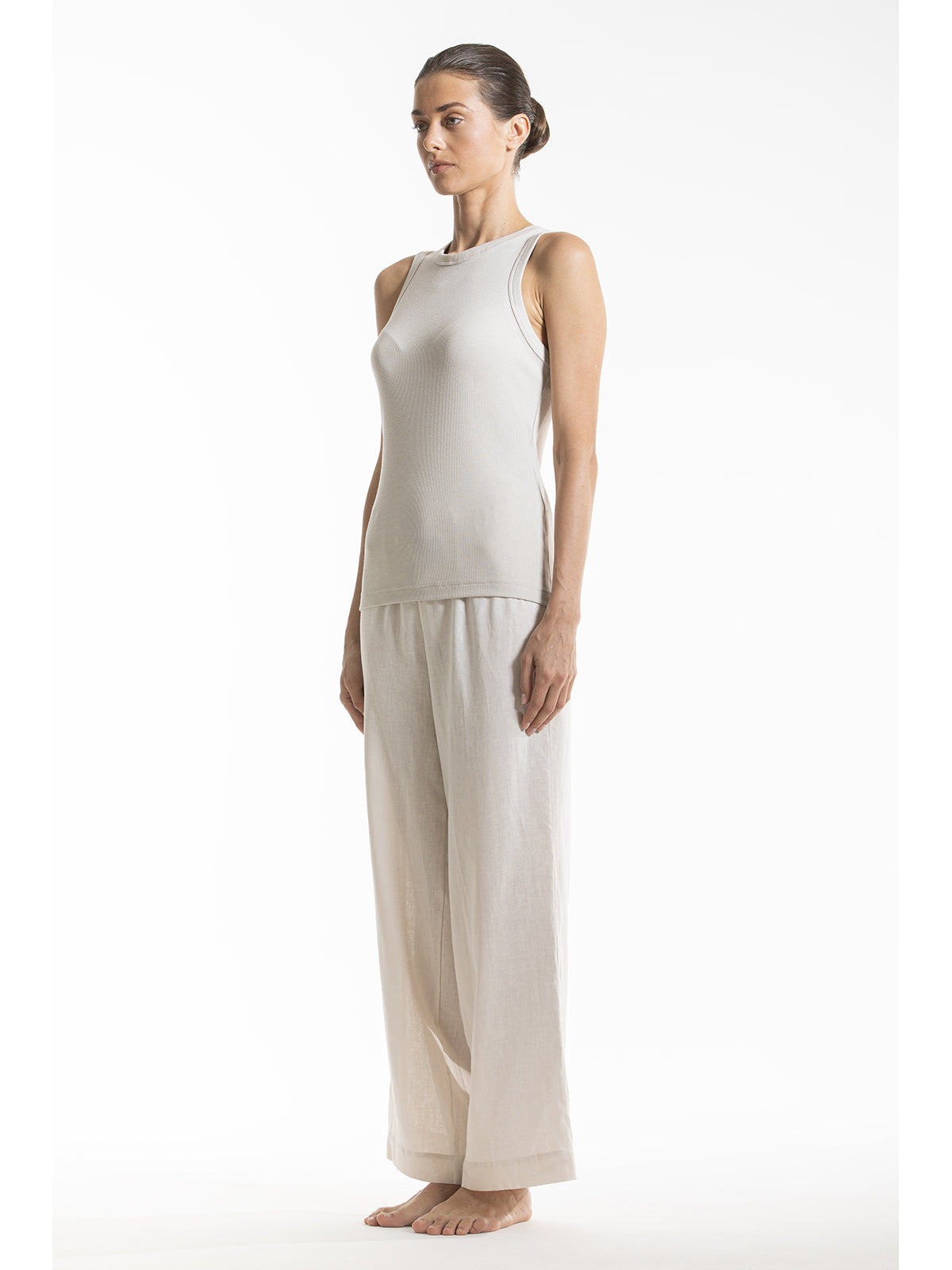 Fresca canotta in costina di cotone e bamboo