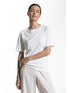 Esclusiva maglietta donna con pizzo in cotone e bamboo naturale