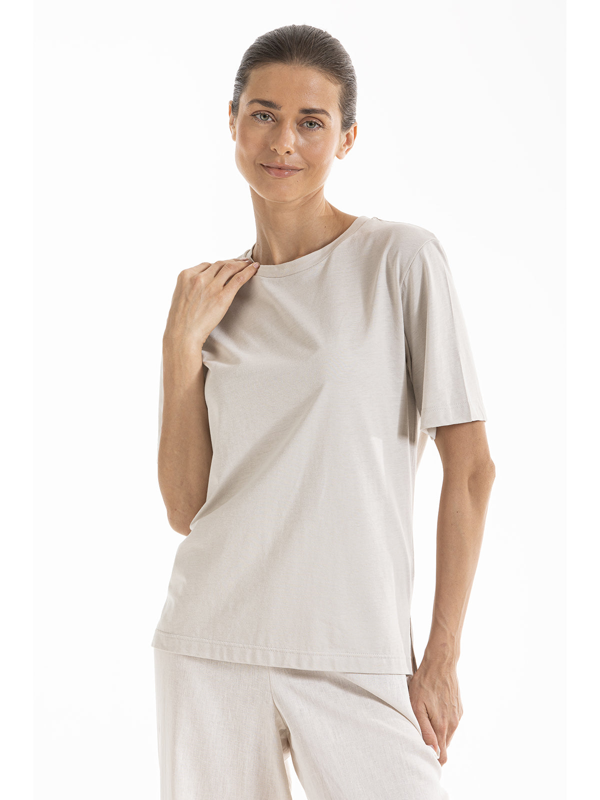 Maglietta donna in cotone naturale e bamboo antibatterico