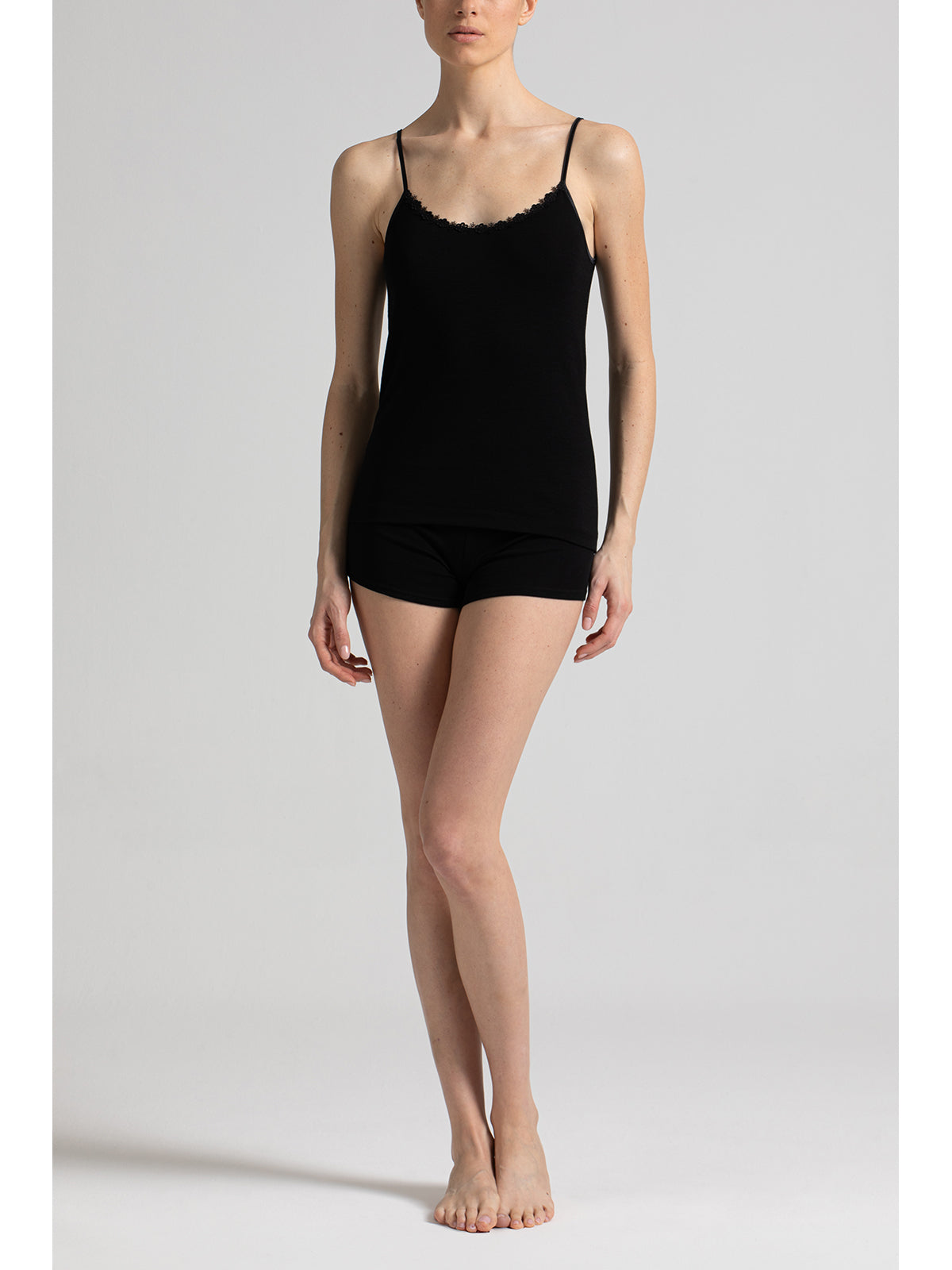 Calda canotta top in lana e cotone