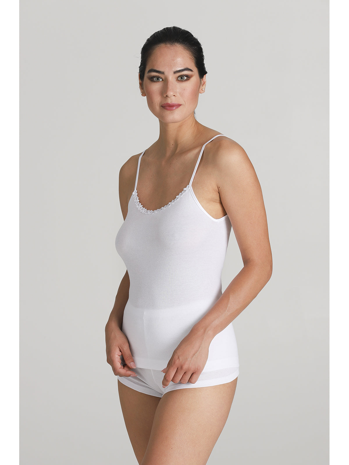 Canotta top donna in puro cotone naturale