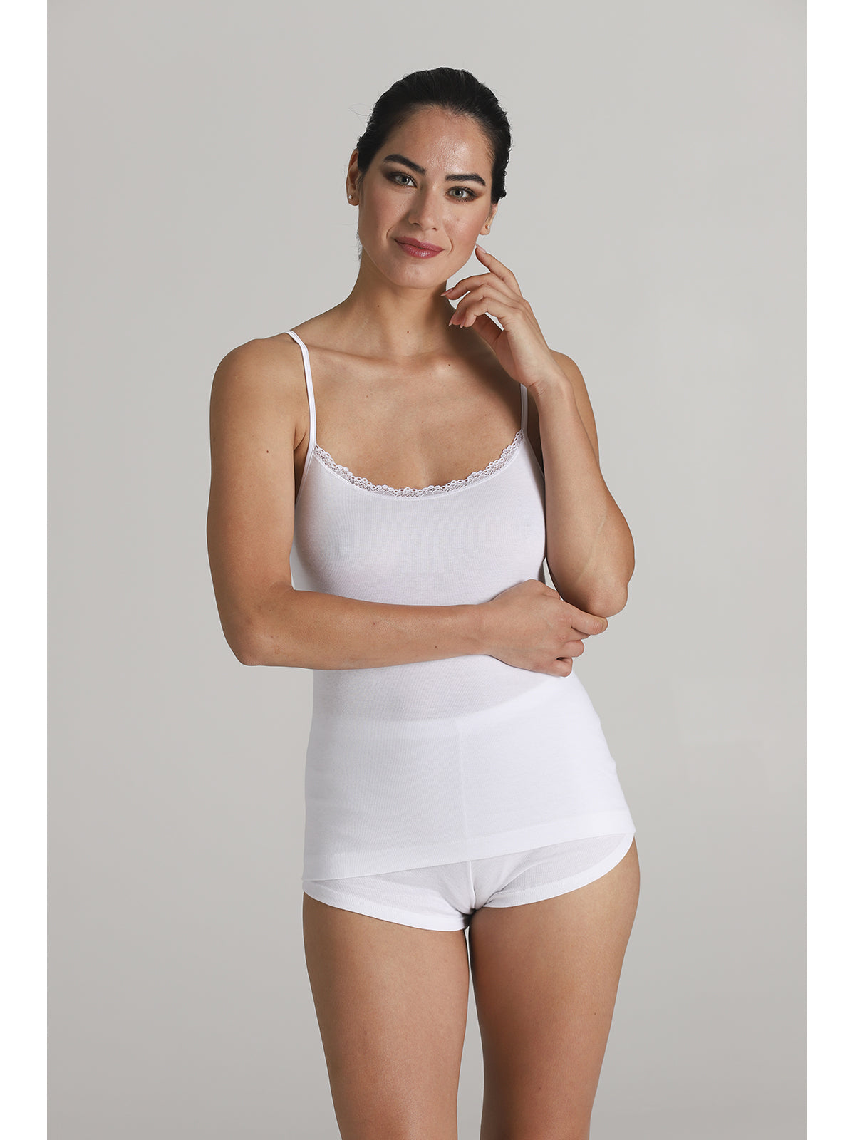 Canotta donna spallina larga in puro cotone
