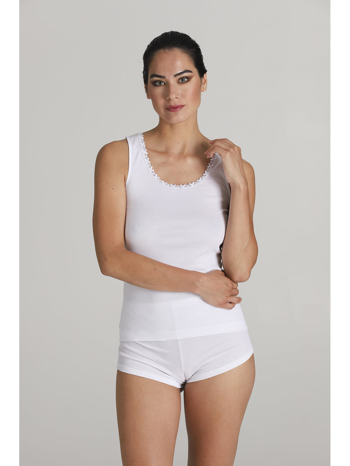 Canotta top donna in puro cotone naturale