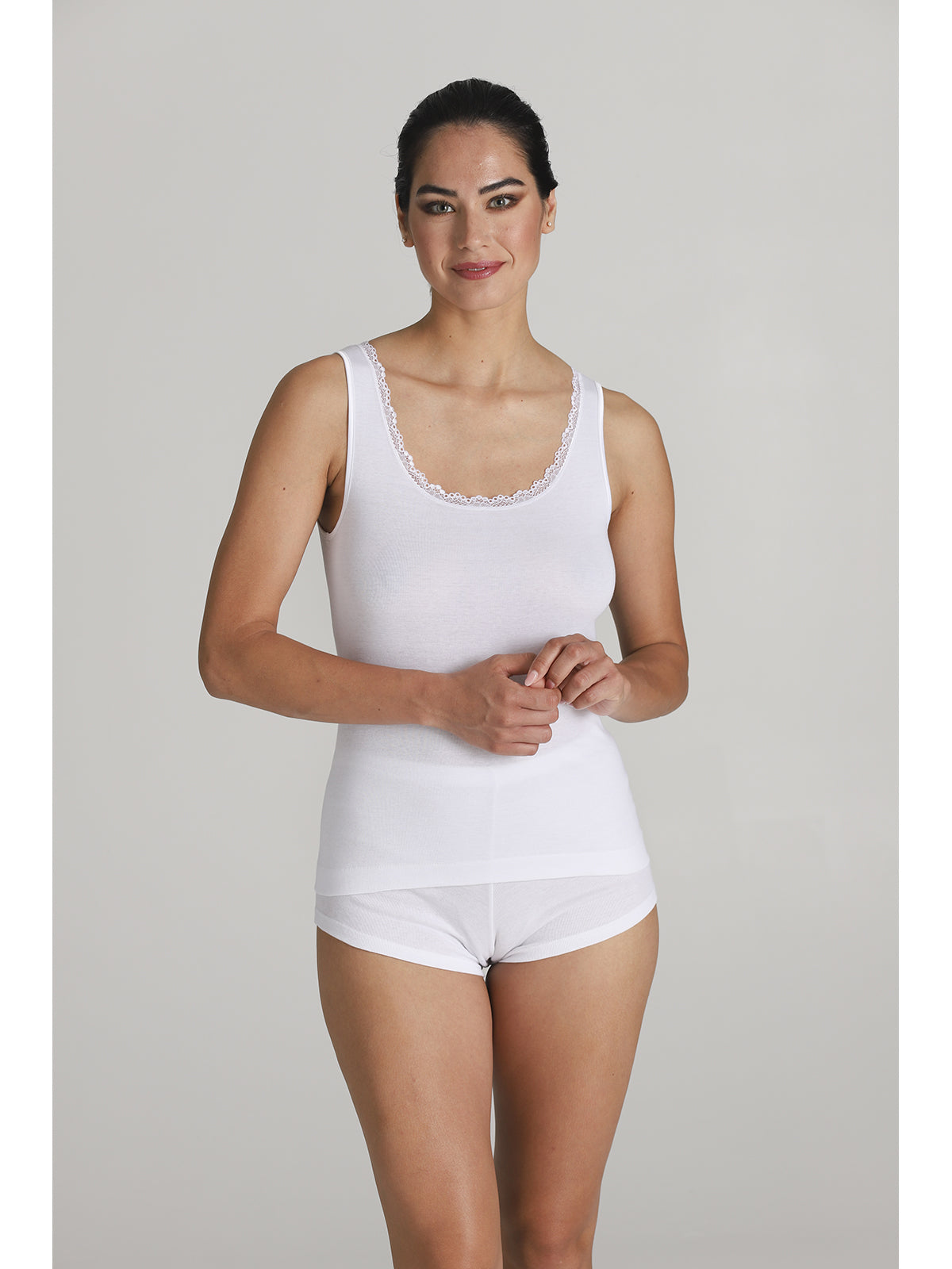 Canotta donna spallina larga in puro cotone