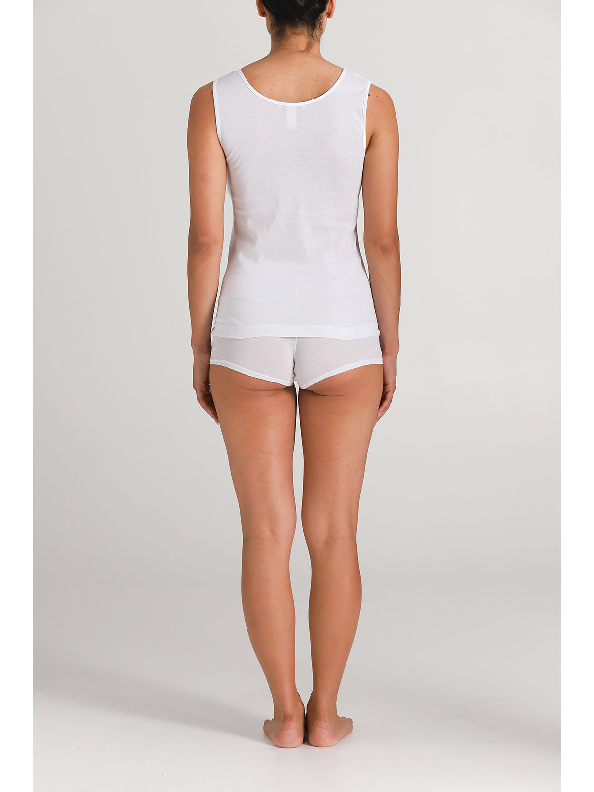 Canottierina donna con pizzo macrame'