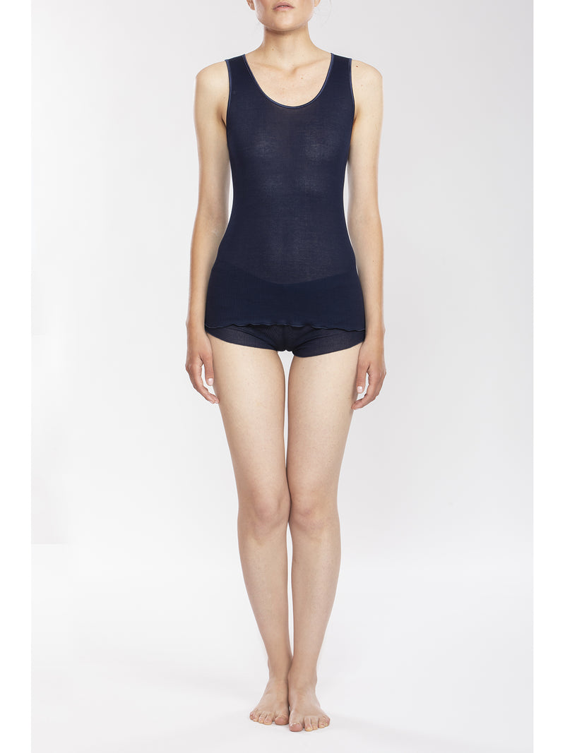 NARROW-SHOULDERED TANK TOP MADE OF PRECIOUS FILOSCOZIA®