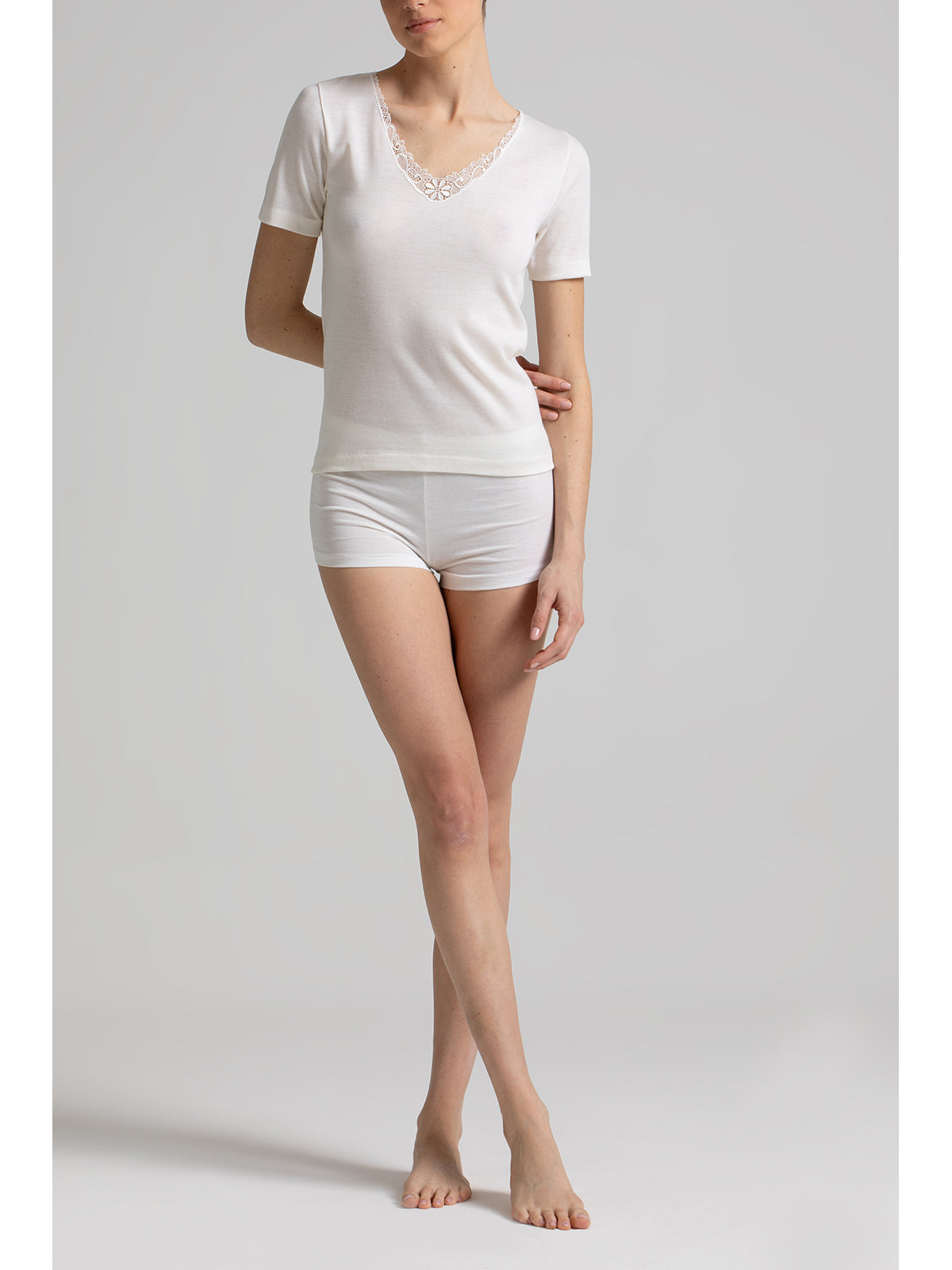 Calda maglietta in lana e cotone