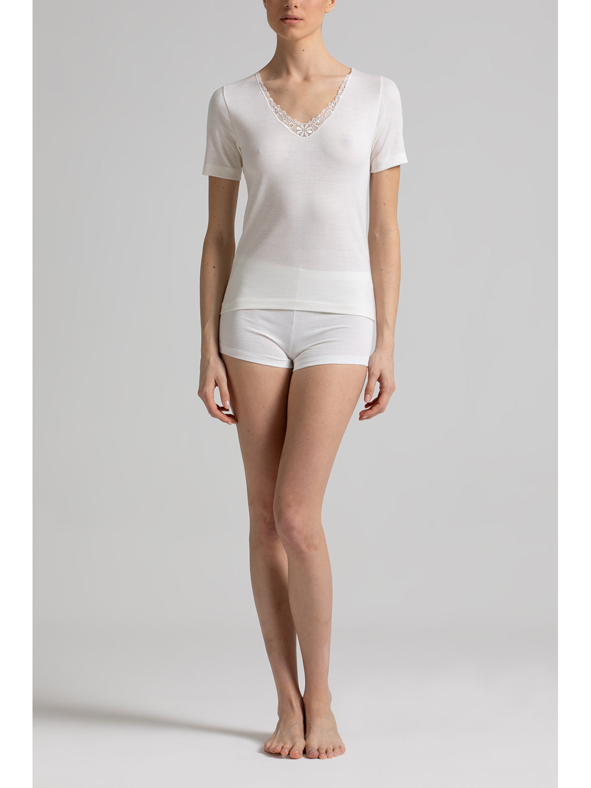 Calda maglietta in lana e cotone