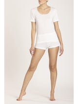 T-shirt In Double Intimo Di Lana E Cotone