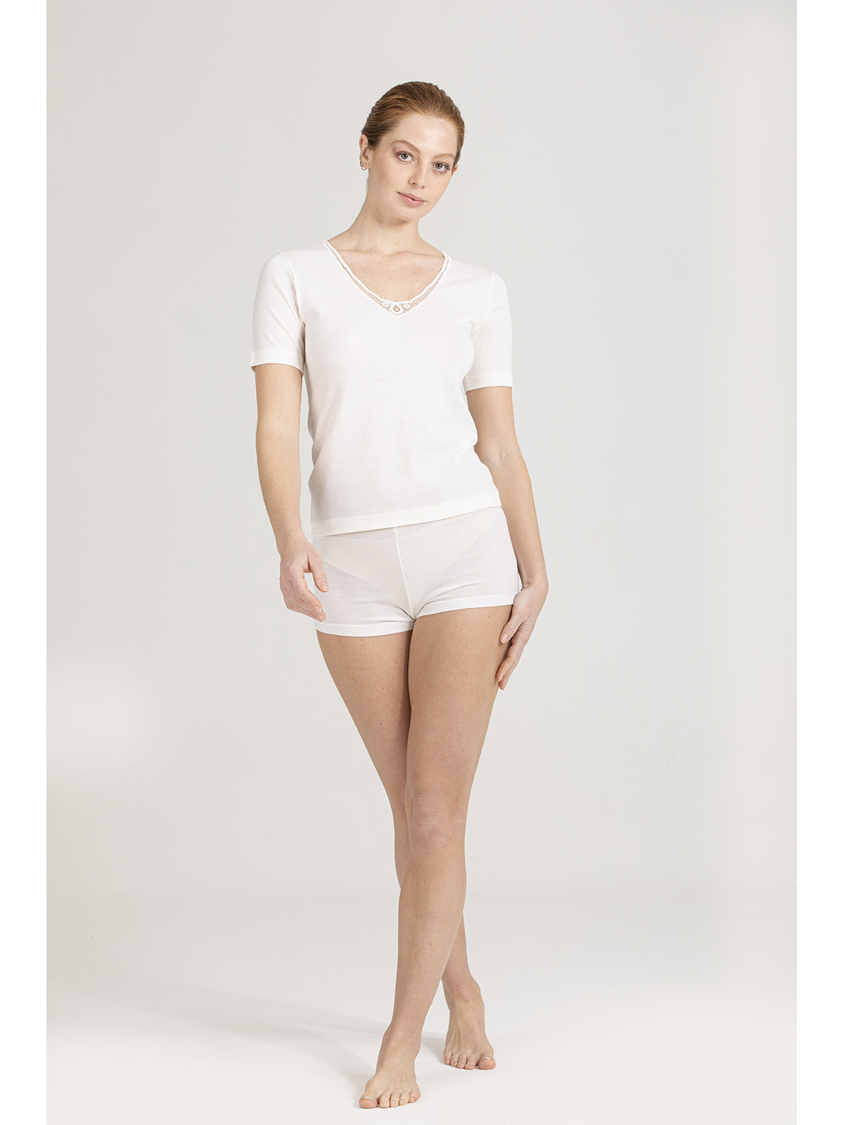 Maglietta in lana e cotone