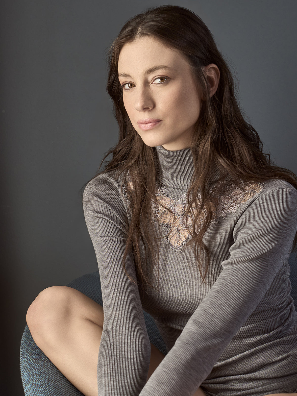 Maglietta manica lunga in lana e seta