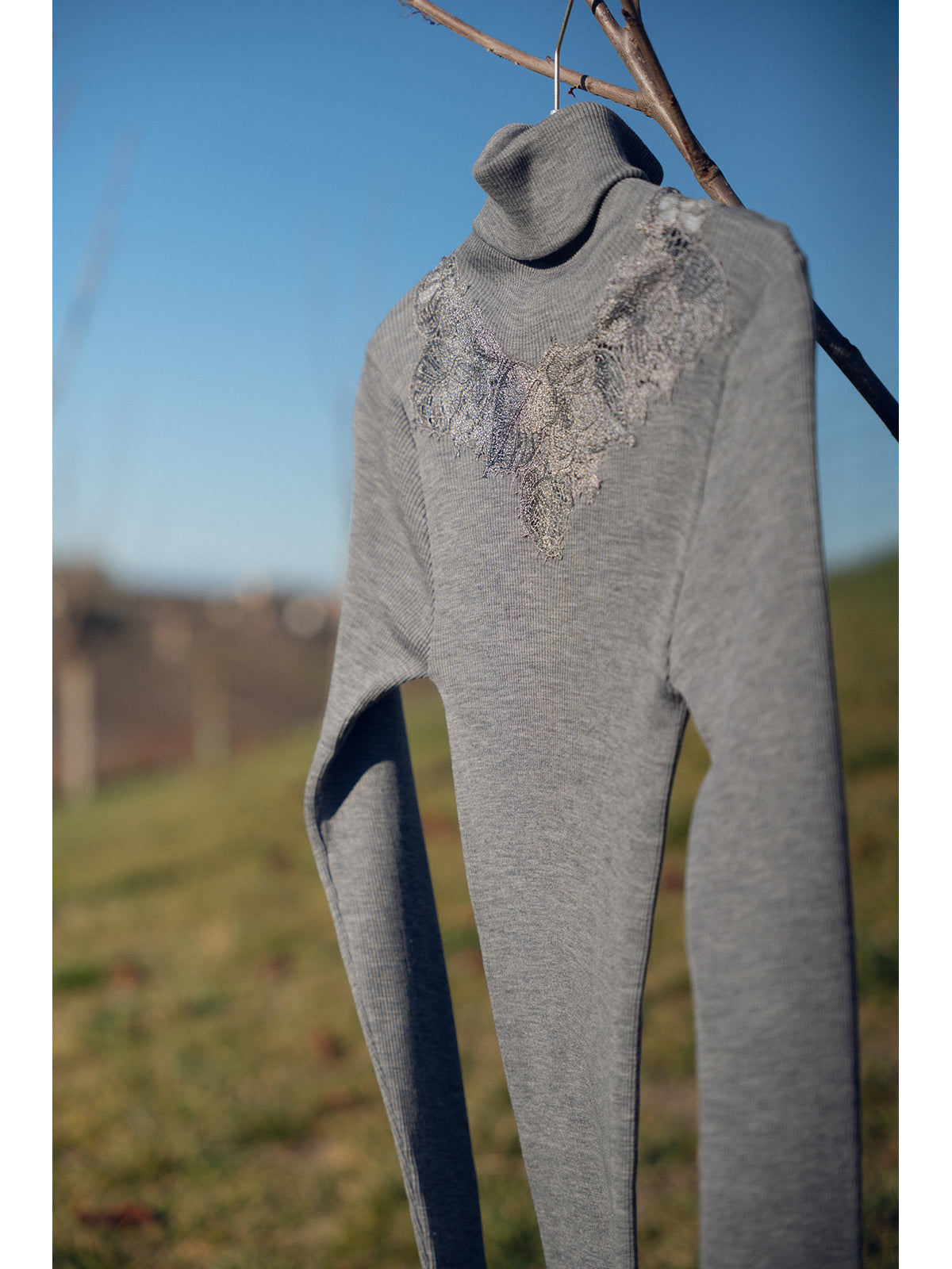 Maglietta manica lunga in lana e seta