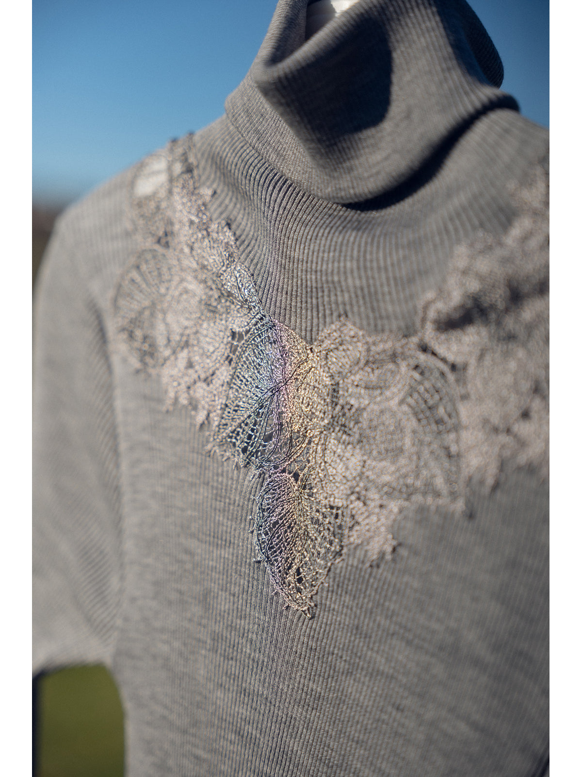 Maglietta manica lunga in lana e seta