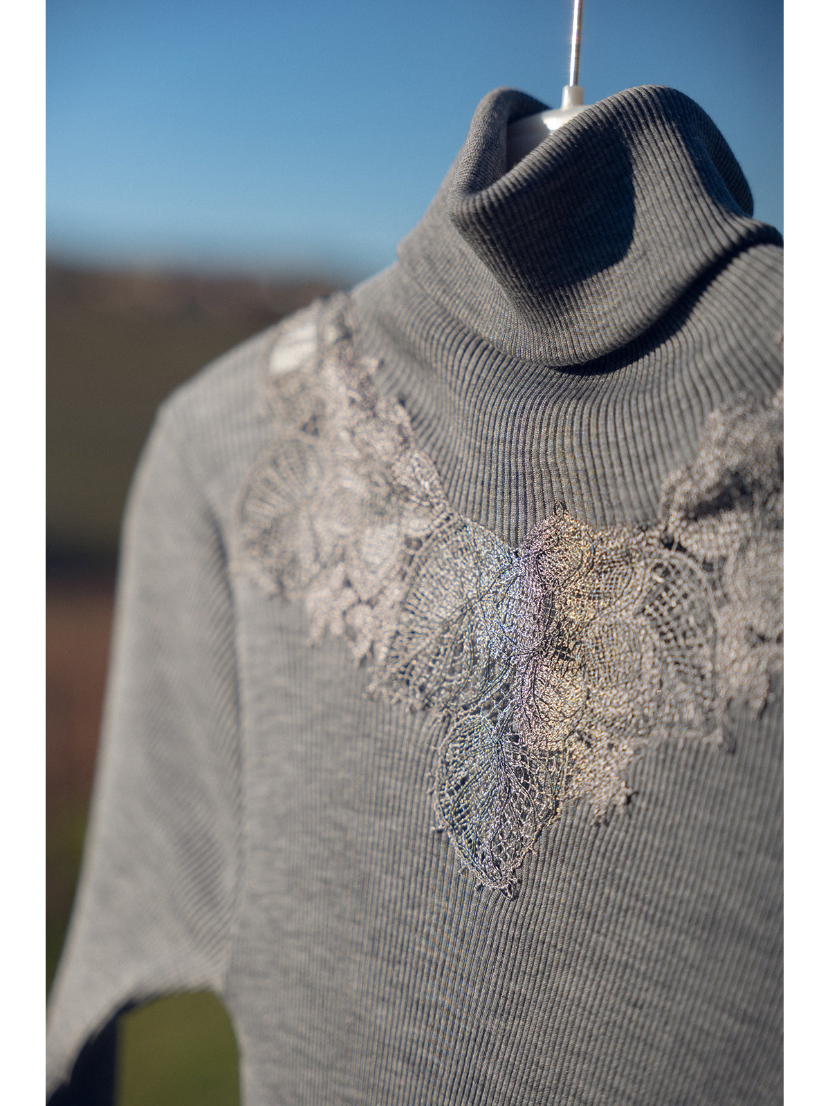 Maglietta manica lunga in lana e seta