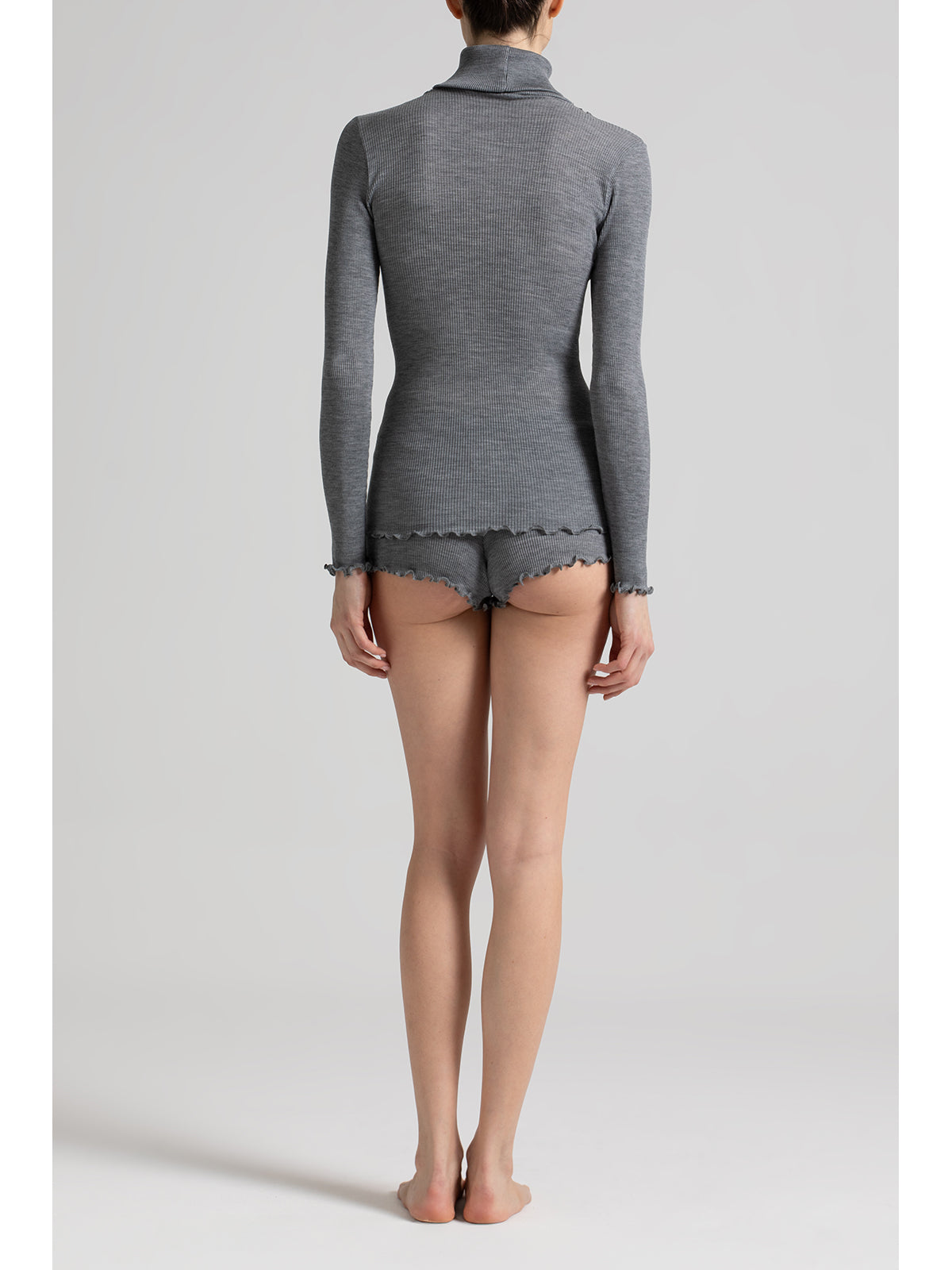 Maglietta manica lunga in lana e seta