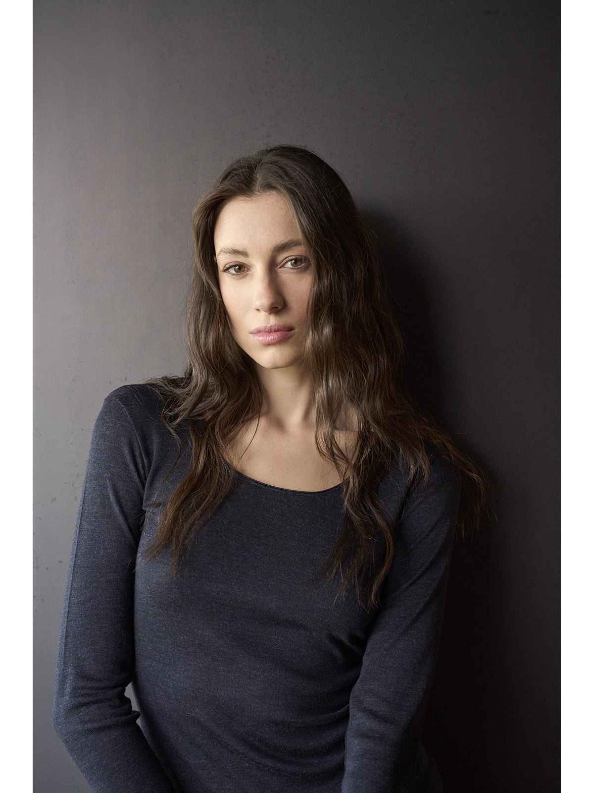 Maglietta in lana e seta con scollo ampio