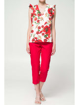 Maglia con volant 100% cotone fantasia