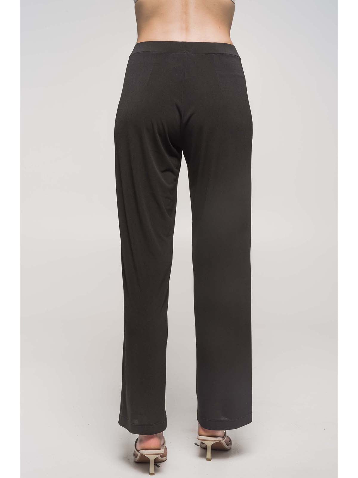 Pantalone classico in lucente  tessuto elasticizzato Nero Boglietti