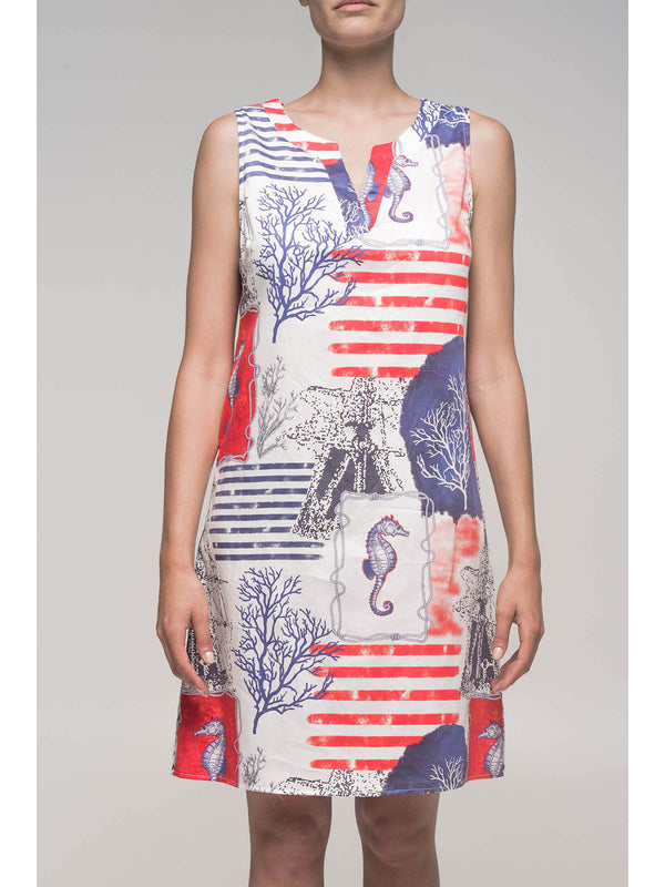 Sleeveless dress 100% cotton