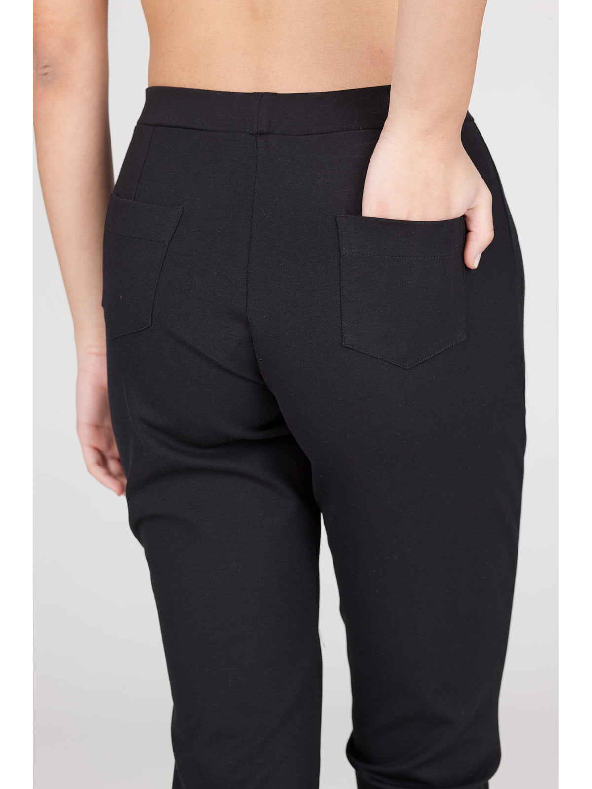 Pantaloni slim in viscosa elasticizzata nero Boglietti