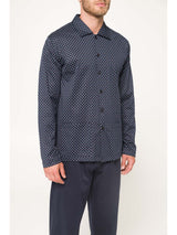 Pigiama cardigan in filo di scozia mercerizzato