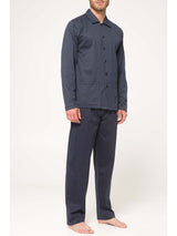Pigiama cardigan in filo di scozia mercerizzato