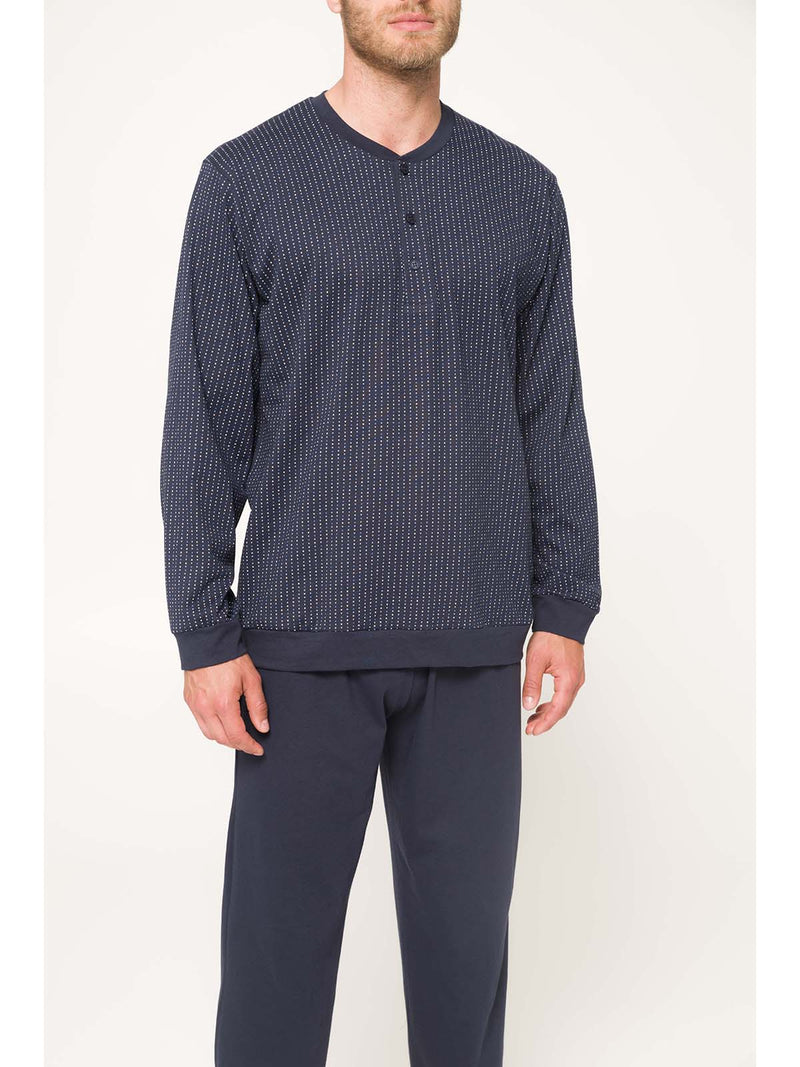 Pigiama con bordi in fresco jersey 100% cotone