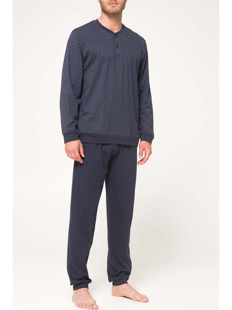 Pigiama con bordi in fresco jersey 100% cotone
