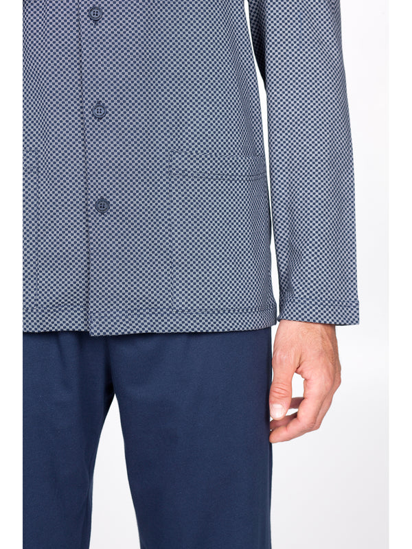 Pigiama lungo cardigan con colletto