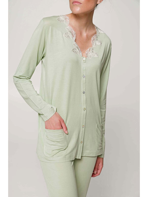 Open pajamas in soft micromodal jersey