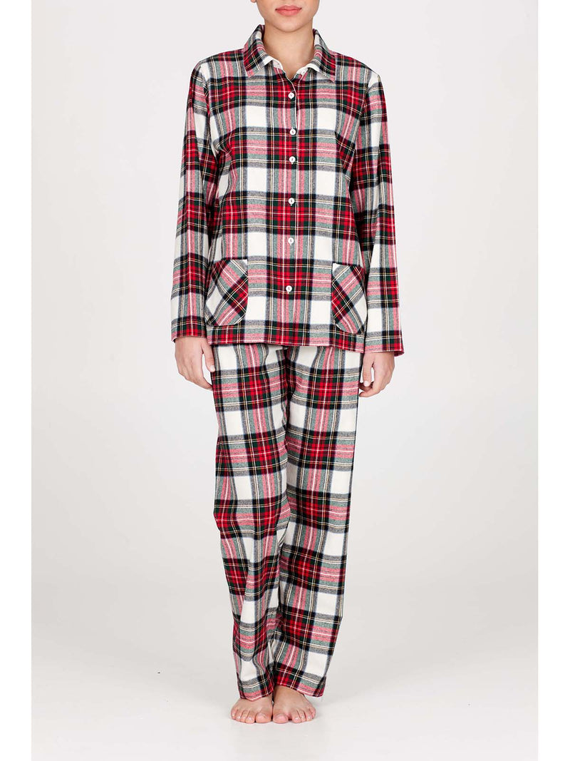 Pyjama traditionnel en flanelle de pur coton