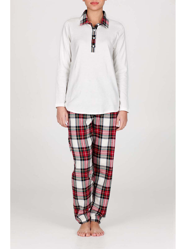 Pajamas in warm pure cotton interlock and flannel