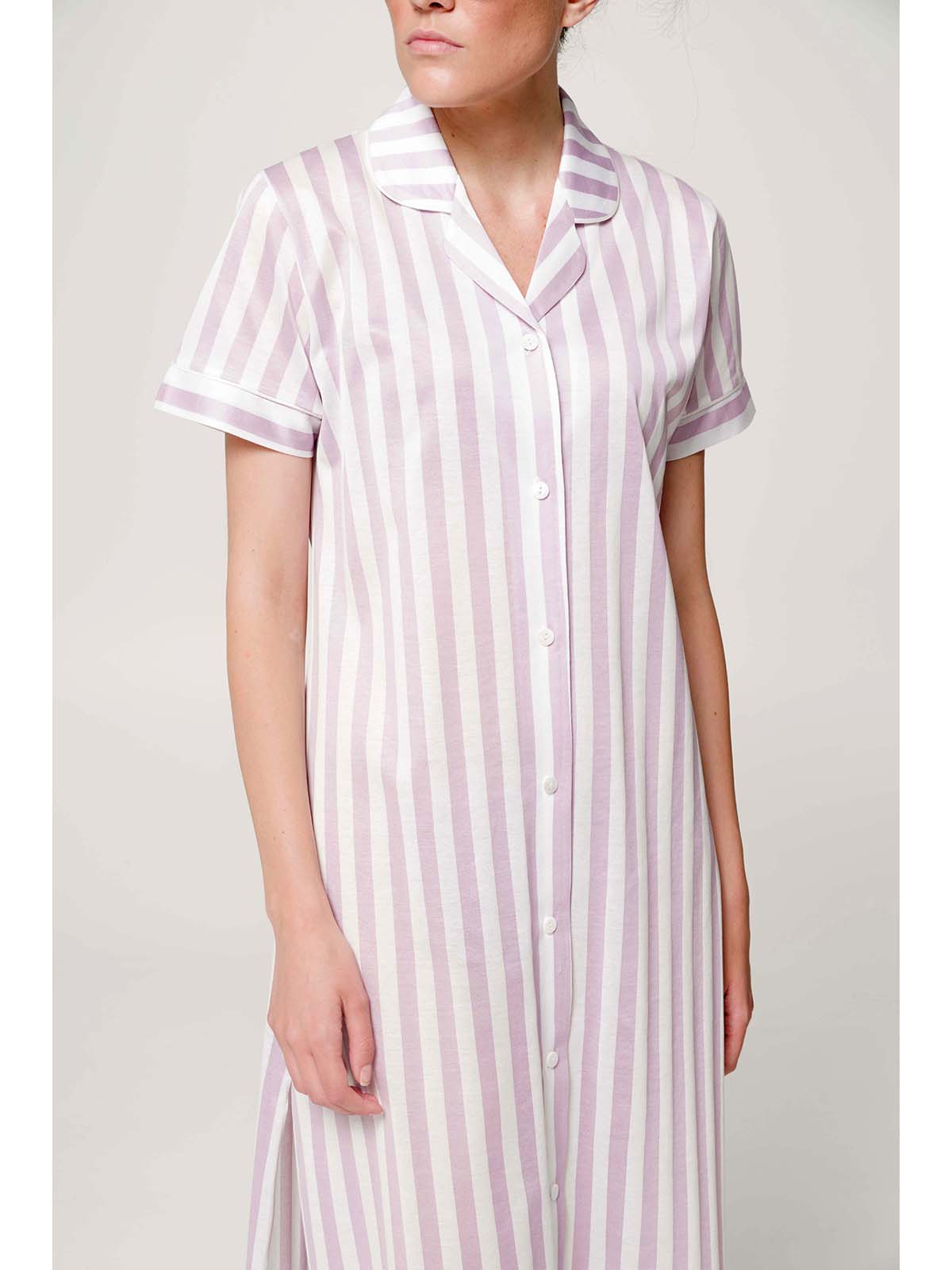 Camicia da notte in filo di scozia rigato Lilla Boglietti
