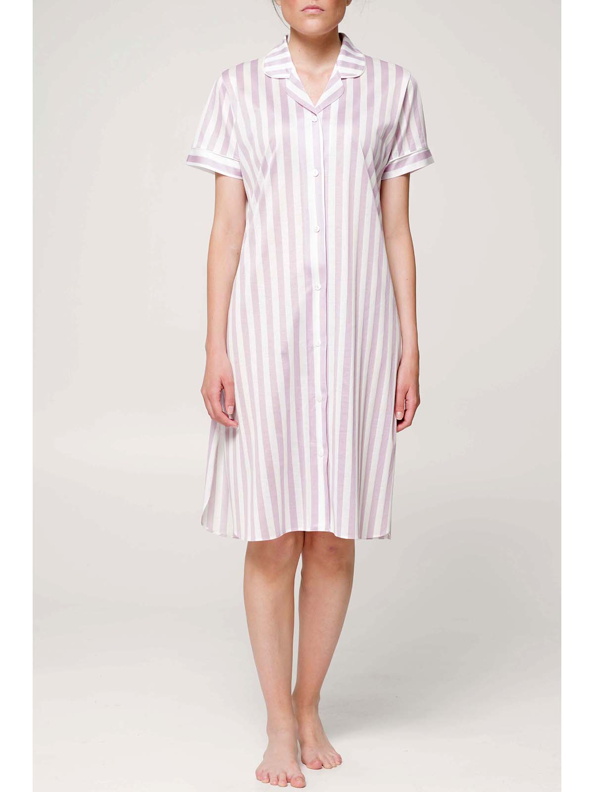 Camicia da notte in filo di scozia rigato Lilla Boglietti