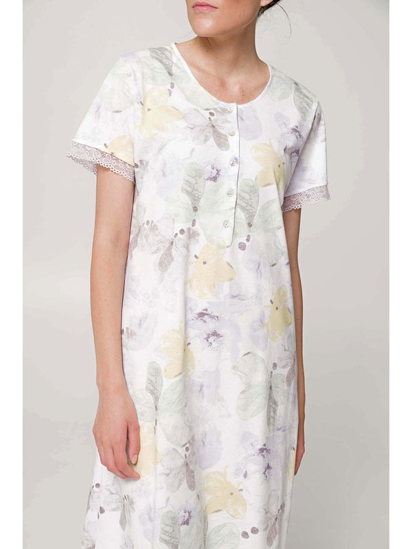 Nightgown in soft pure cotton jersey