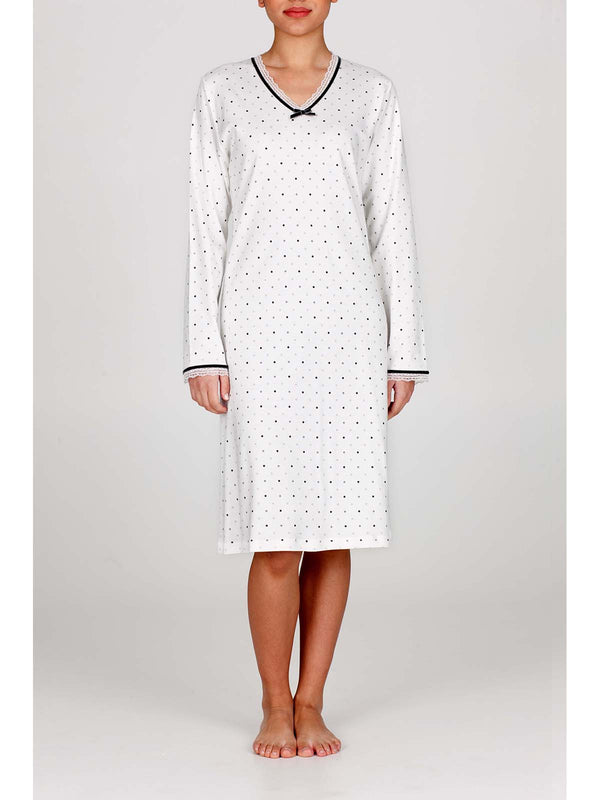 NIGHTGOWN IN WARM PURE COTTON INTERLOCK