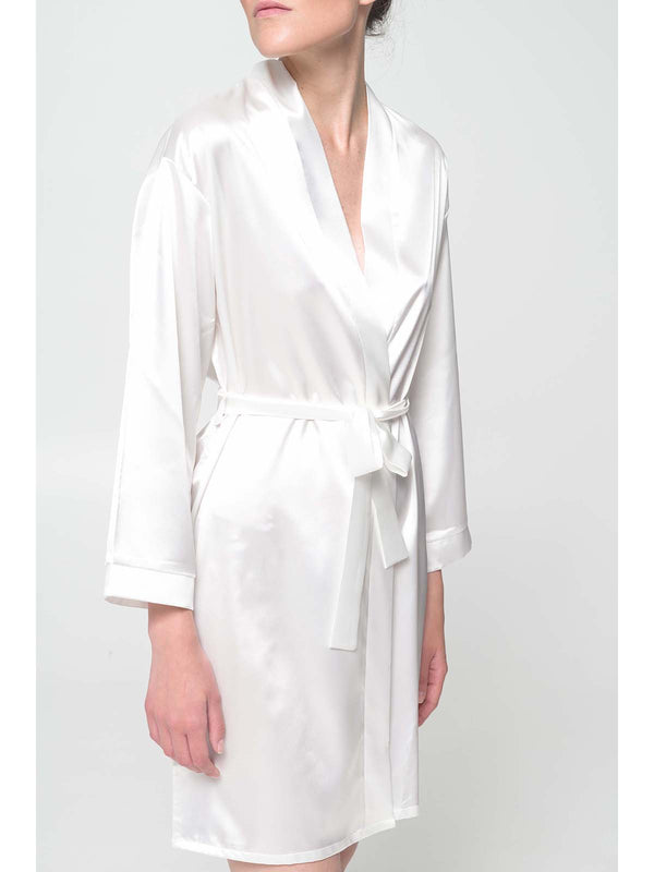 Silkified satin dressing gown