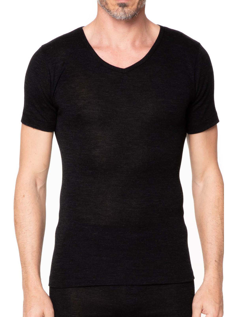 T-SHIRT COL EN V BEAUTIWOOL EN 100% MÉRINOS EXTRA-FIN