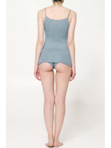Canotta top in pregiato filoscozia® con pizzo