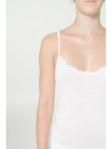 Canotta top in pregiato filoscozia® con pizzo
