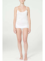 Canotta top in pregiato filoscozia® con pizzo