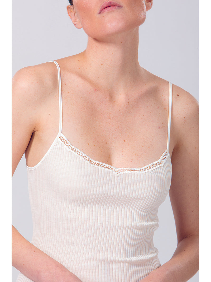 DÉBARDEUR CAMISOLE EN LAINE ET SOIE