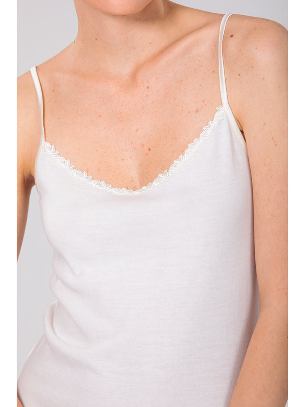 WOOL AND COTTON DOUBLE UNDERWEAR TANK TOP