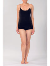 Canotta top in double intimo di lana e cotone